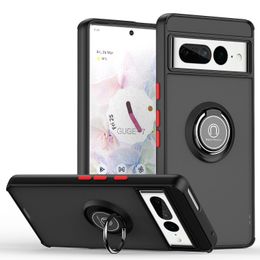 Matte Armour Anti-Scratch Kickstand Cases Finger Bracket Ring Stand Hard PC Clear Shockproof For Google Pixel 7A 6 7 Pro Pixel7 Pixel6