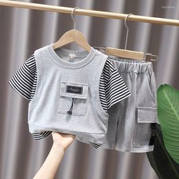 Clothing Sets Casual Boys Tracksuit 2-9Year Summer Baby Boy Clothes Children Set For Kids T-Shirt Shorts 2PCS Outfits Cotton