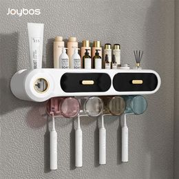 Toothbrush Holders Holder Set Storage Rack Automatic Toothpaste Squeezer Dispenser All-in-One Bathroom Accessories 220929