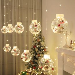 IY LED String Light Decorazioni natalizie Calzini Babbo Natale Auguro la batteria a sfera Ornament Ornament OperatedSolar Energy Gift