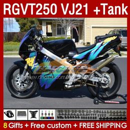 & Tank Fairings Kit For SUZUKI RGV250 VJ21 SAPC RGV-250CC RGVT-250 1988 1989 Bodyworks 159No.90 RGV-250 RGVT250 88 89 RGVT RGV 250CC 250 CC 88-89 Fairing Kit blue stock