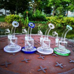 Inline Perc Hookahs Thick Glass Bongs 6 Inch Water Pipes 5mm Thick Oil Dab Rigs 14mm Female Joint With Quartz Banger