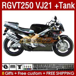 & Tank Fairings Kit For SUZUKI SAPC RGVT250 RGV-250CC 1988-1989 Bodys 159No.123 RGV-250 RGV250 VJ21 RGVT-250 1988 1989 RGVT RGV 250CC 250 CC 88 89 ABS Fairing factory blk