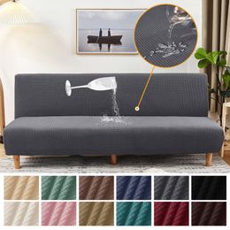 Chair Covers 13 Color Waterproof Sofa Bed Armless For Living Room Plaid Straight Slipcover Futon Home 220930