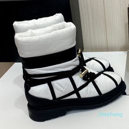 Designer Ski Boot Shoe Winter Warm Snow Boots Luxury Brand Womens Ankle Fashion Thick Bottom lamb fleece Half Booties