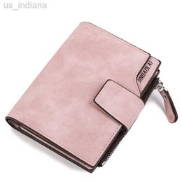 Wallets New Women Wallet Hasp Small and Slim Coin Pocket Leather Purse Women Wallets Cards Holders Luxury Brand Wallets Designer Purse L220929