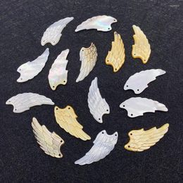 Charms 1pcs Natural Sea Shell Pendant Carving Wing Shape White Charm Jewelry Making DIY Bracelet For Women Necklace Earring Accessories