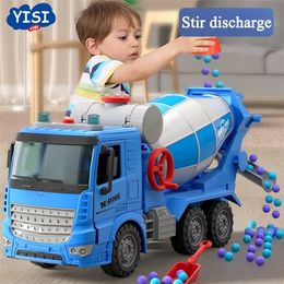 Diecast Model car Simulation inertial engineering truck cement mixing discharge large boy sound and light concrete set toy car 220930