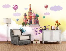 Wallpapers Customized Large-scale 3D Mural Wallpaper Modern Simple Castle Background Wall Decoration Painting