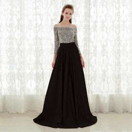 Casual Dresses Fashion Sexy Dress Women Off Shoulder Long Sleeve Halter One Word Collar Cocktail Party