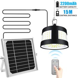 Solar Garden Lights 160LED 3 Gear Brightness With Remote Control Solar Powered Pendant Indoor Outdoor Hanging Lamp Three Side Decor Lighting