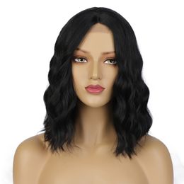 Natural Wave Wigs Head Cover Short Wig with Small Curly Hair Waves Roll Fluffy