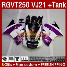 & Tank Fairings Kit For SUZUKI SAPC RGVT250 RGV-250CC 1988-1989 Bodys 159No.130 RGV-250 RGV250 VJ21 RGVT-250 1988 1989 RGVT RGV 250CC 250 CC 88 89 ABS Fairing purple stock