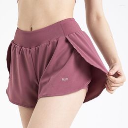 Running Shorts Gym Sports Women Summer 2 In 1 Quick-Drying Fitness Anti-Walk-Out High Waist Yoga Clothes