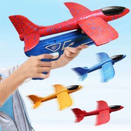 Diecast Model car Foam Plane Launcher EPP Bubble Aeroplanes Glider Hand Throw Catapult Toy for Kids Guns Aircraft Shooting Game 220930