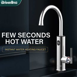 Space Heaters Briwellna Electric Water Heater 220V 2 in 1 Kitchen Faucet Tankless Heating Tap Geyser Flowing Heated Mixer Y2209