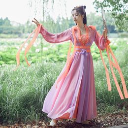 Folk dance stage wear Elegant Hanfu Women Chinese performance Dress Mujer ancient costume Film TV Cosplay Princess Suit