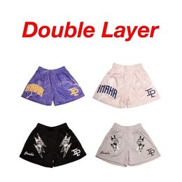 Calças masculinas Inaka Double Mesh Shorts Temporada 13 Homens Mulheres Classic Gym Power Animal Print com forro 220930