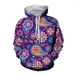 Moletons masculinos jumeast 3d 90s Hip Hop Fashion Purple Paisley Streetwear gráfico de tamanho grande com capuz com capuz Grunge roupas para homens