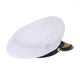 Berets White Adult Yacht Boat Captain Navy Cap Costume Party Cosplay Dress Sailor Hat