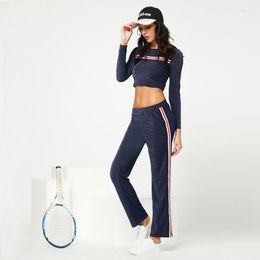 Women's Tracksuits Spring And Summer Womens 2 Pieces Sport Suits Ultra Short T Shirt Straight Pants Suit Ladies Knitted Sets