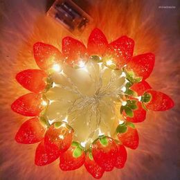 Strings Cute Red Strawberry Grape Light String Children's Room Decoration Lamp 10LED Lamps Lighting Shine Energy Saving INS Night Lights