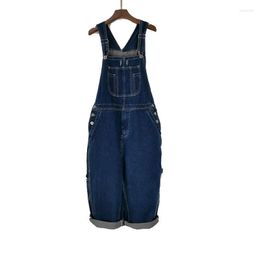 Men's Jeans Men's Denim Overalls Plus Size 46 48 50 Fashion Big Pocket Jumpsuit Retro Shorts Blue Bib Pants
