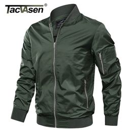 Men's Jackets TACVASEN Men Autumn Casual Baseball Jacket Coats Military Army Bomber Pilot Outwear Fashion Slim Fit M-4XL 220930