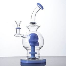 Wholesale Ball Style Hookahs 9 Inch Oil Dab Rigs Skull Showerhead Perc Smoking Water Pipes Heady Glass Bongs