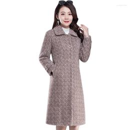 Women's Fur Winter Thickened Women Imitation Mink Velvet Slim Woollen Coat 2022 Female High-end Mid-length Thin JacketA895