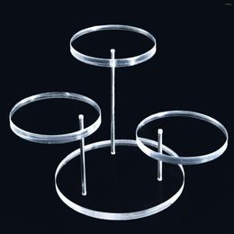 Hooks Acrylic Necklace Ring Earrings Clear Stand Rotating Three Round Thick Podium Jewellery For Rings Display Home Tools