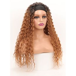 Headbang Wig Synthetic Wigs Women Short Curly Hair Gradient Colour