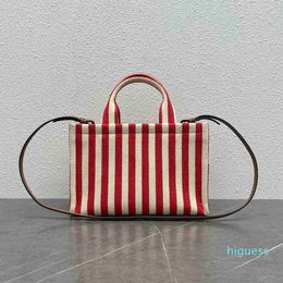 Totes Large Capacity Canvas Stripe Tote Bag Women Handbag Shopping Bags Designer Handbags Messengers Crossbody Bag Purses