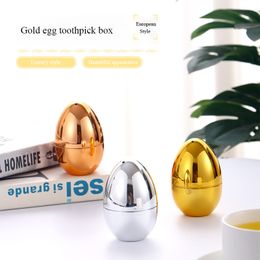 Household golden egg toothpick holders living room dining room personality lovely decoration toothpicks bucket