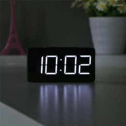 Table Clocks Usb Desktop Electronic Alarm Clock Led Digital Mini Student Bedside Mirror Temperature Tester