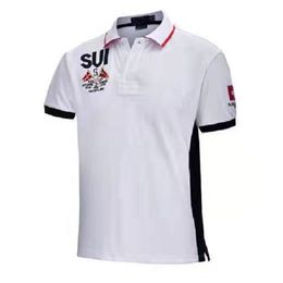 New Sailing Polos Shirt Men's 100% Embroidered Short Sleeve Foreign Trade Cotton Polos Sweatshirt Men's T-Shirt s-5XL