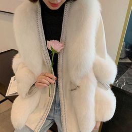 Faux Fur 2022 Autumn And Winter Women's New Fashion Stitching Small Fragrant Rivets Young Thin Short Coat Y2209