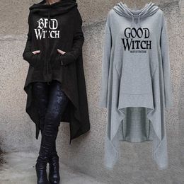 Women's Hoodies Sweatshirts Long dress Hoodies For Women Halloween good witch Letters Print cloak Punk Hoodies Woman Kawaii Sweatshirt Femmes Tops Clothing T220929