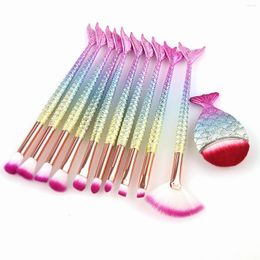 Makeup Brushes Brush Kit Natural Tulle Mermaid Pencil Cosmetic Fishtail Eye Shadow Eyebrow Lip Tool