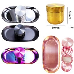 50mm Diameter Grinder Aluminum Alloy Smoking Grinders Dry Herb Tobacco Grinder 4 Layers Herbal Presser Colorful Crusher With Stainless Steel Plate