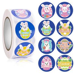 Gift Wrap 500Pcs Happy Easter Stickers Self Adhesive Seal Label Sticker For Party Kids Bag Decor Tags Handmade