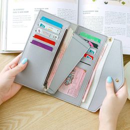 Wallets Women Leather Slim Wallet Long Design Trifold Holder Organiser Purse THJ99