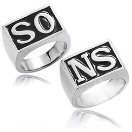 silver costume rings NZ - 2pcs The Sons Of Anarchy Rings Men Rock Punk Cosplay costume Silver Size 8-13 Harley Motorcycle ring finger258S
