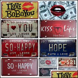 craft license UK - Metal Painting Arts Crafts Gifts Home Garden 2021 Happy Life License Plate Store Bar Wall Decoration Tin Signs Vin Dhjme