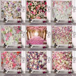 Rose Sakura Wall Rugs Bohemian Decoration For Female Room Home Living Cloth Tapiz J220804