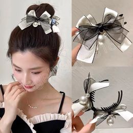 Bow Hair Claw Clips Korean Style Hairpin Handmade Headwear Meatball Head Fixed Hair Styling Tools Girls Hair Accessories