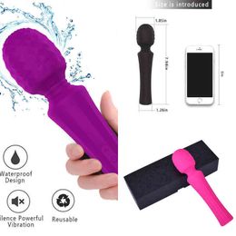 2023 Vibrators New All Plastic Strong Shock Women s Self Wei Massage Stick Magnetic Suction Charging Av Vibrator Adult Fun Products 220516