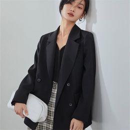 FSLE Office Ladies Casual White Blazer Women Spring Black Oversized Blazer Jacket Female Elegant Business Short Green Coat 220811