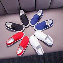 Children Shoes All match Board Boys and Girls Baby White Flats Sneakers Solid Colour Kids Simple Breathable Non slip 220811