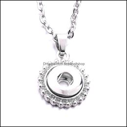 Pendant Necklaces Pendants Jewellery Sier Plated 12Mm Snap Button Necklace For Women Ginger Snaps Buttons Dhee9